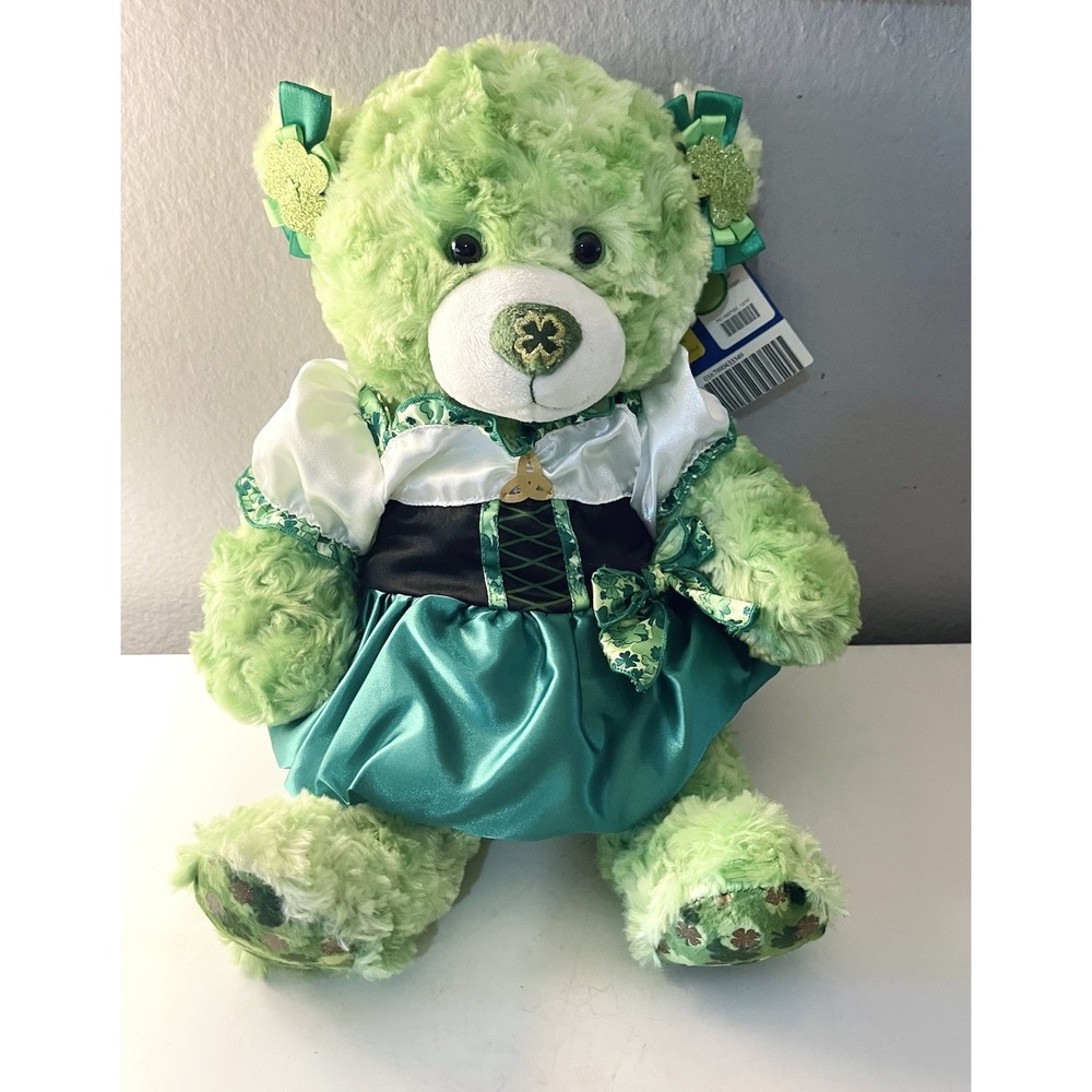 Build A Bear St. Patrick's Day Bear Green Plush Lucky Shamrock 12th‎ In Series
